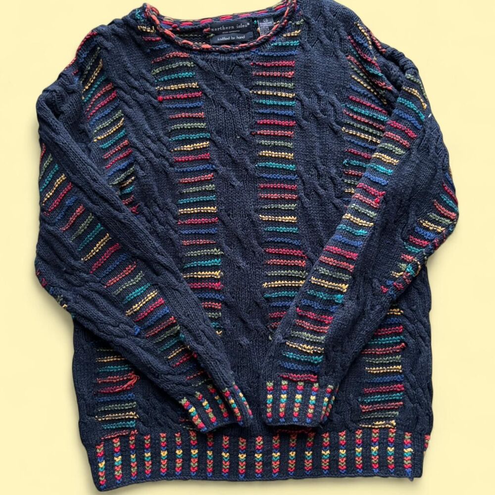 Northern Isles multi-color navy Sweater